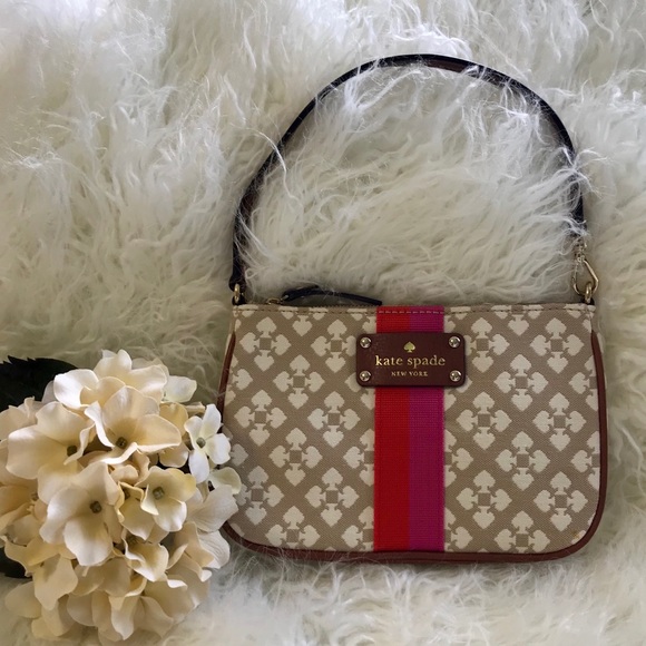 kate spade Handbags - NEW Kate Spade Handbag Tan White Pattern